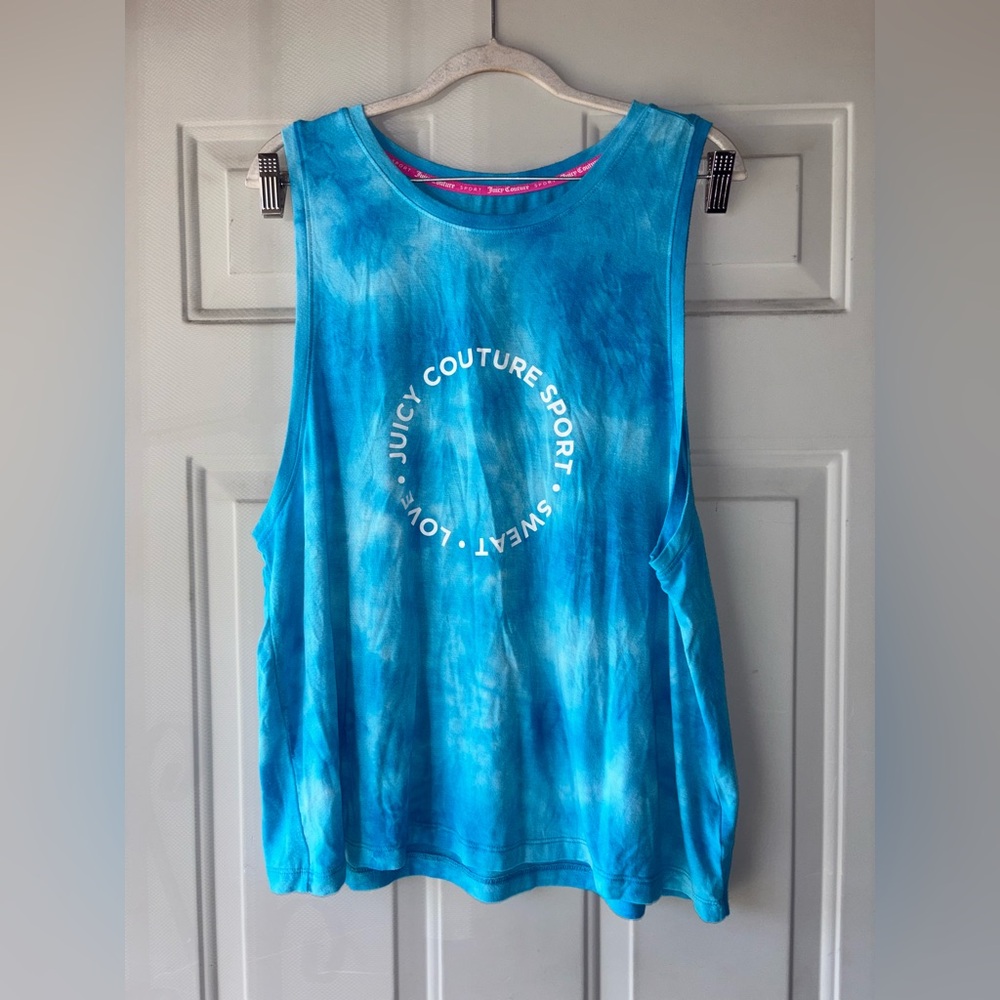 Juicy Couture blue tie dye tank top size XXL